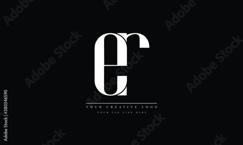 er, re, e, r Letter Logo Design with Creative Modern Trendy Typography