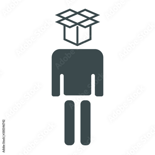 
Vector illustration.
A man with a box instead of a head.