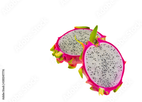 Dragon fruit isolated on white background with clipping path.