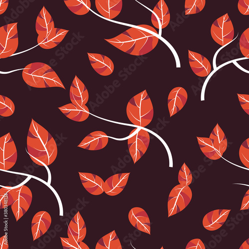 cheerful and colorful Autumn leaves seamless pattern vector.