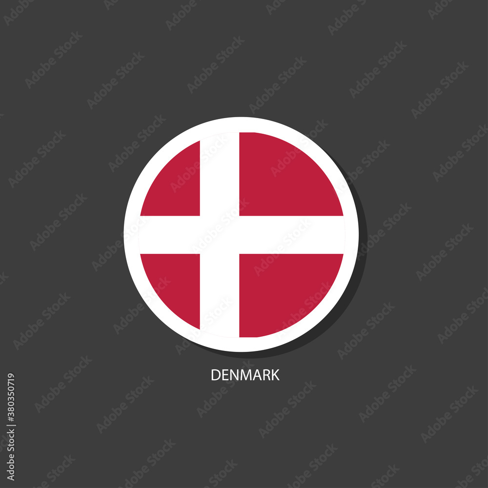 Obraz premium Denmark flag Vector circle with flags. 