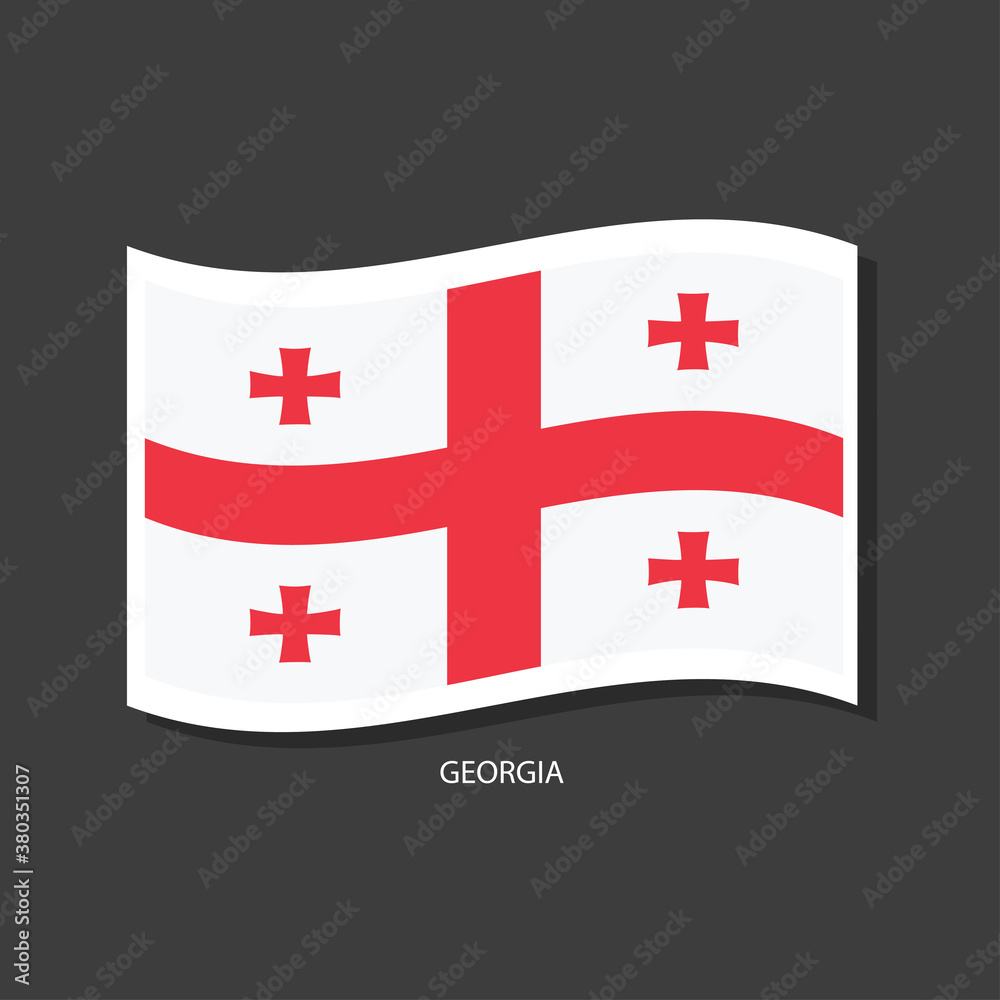 Georgia flag Vector waving with flags.	