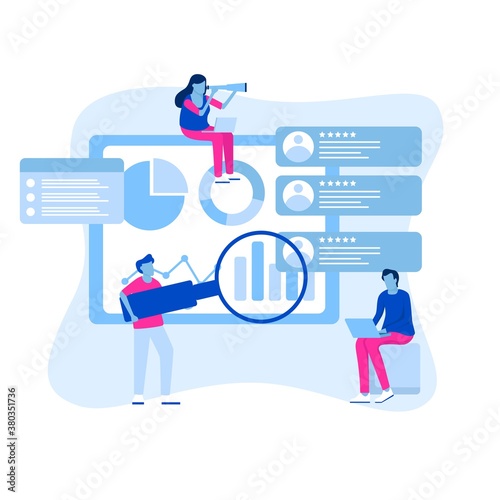 Human Resources recruitment concept for web page. flat design illustration
