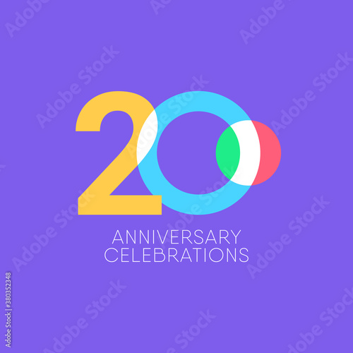 20 Years Anniversary Celebration Vector Template Design Illustration