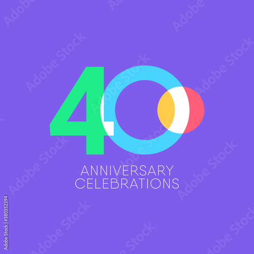 40 Years Anniversary Celebration Vector Template Design Illustration