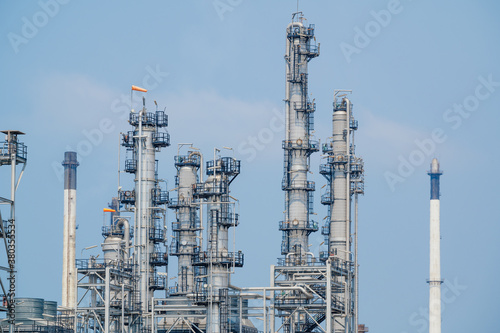 Industrial zone,The equipment of oil refining,Close-up of industrial pipelines of an oil-refinery plant,Detail of oil pipeline with valves in large oil refinery.