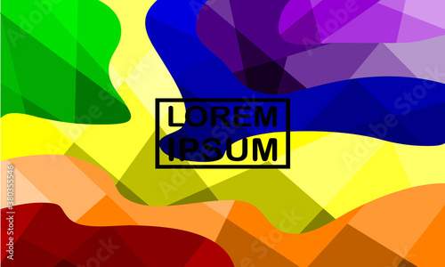 Low Poly Vector Illustration with rainbow colors, geometric lines