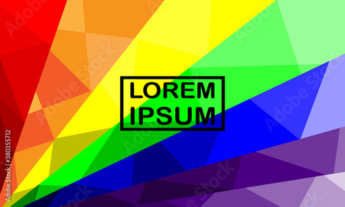 Low Poly Vector Illustration with rainbow colors, geometric lines