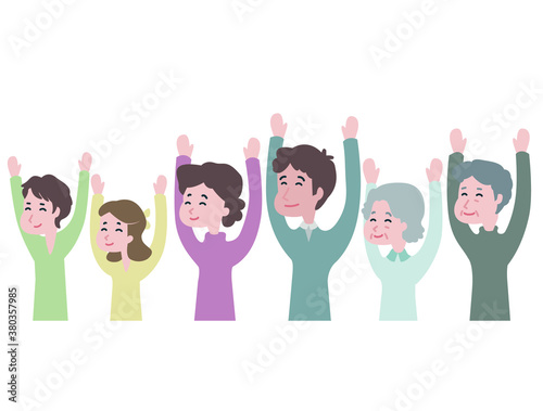 Wallpaper Mural Illustration of a happy family Torontodigital.ca