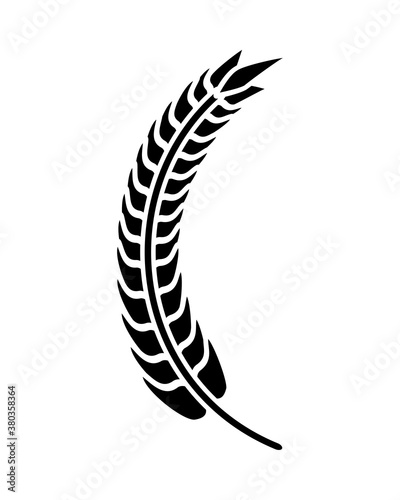 monochrome barley wheat spike nature icon