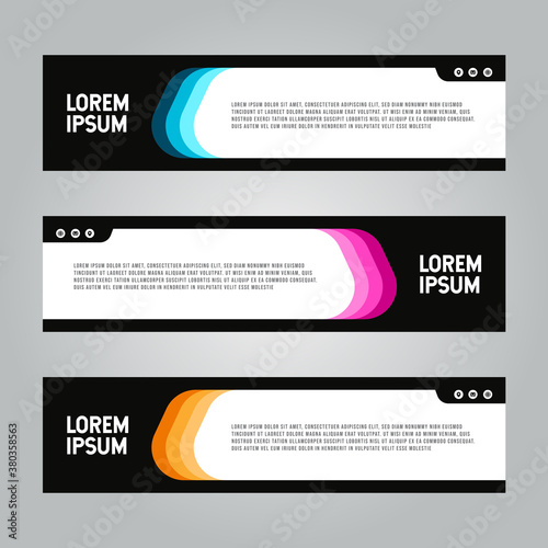bundle 3 Set web banner design simple and elegant vector template