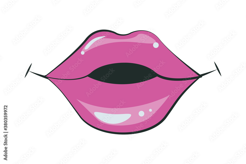 sexi female mouth pink color pop art style sexi female mouth pink color pop art style