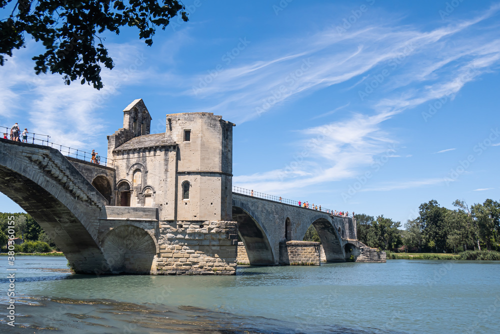 Historical bridge Benezet of Avignon in France