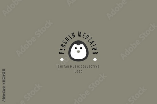 Template logo design for guitar shop, musical collective, record studio