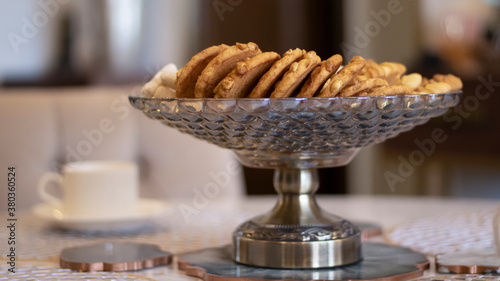 Sweet cookies in a glass va...