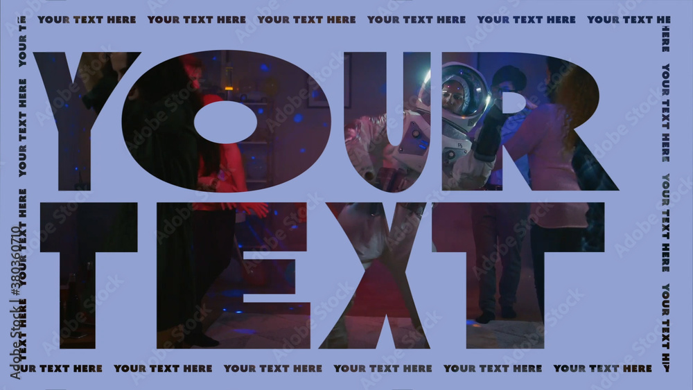 Stretched Text Cut Out Video Overlay Stock Template | Adobe Stock