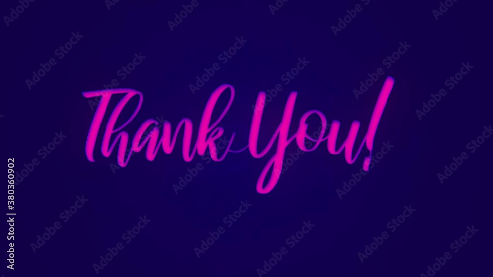 Thank You Message With ELectric Particles Effect/ 4k animation of a thank you welcome message with particle effect and electricity patterns