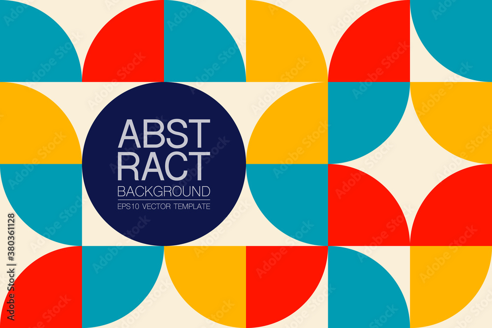Obraz premium Abstract vector geometric pattern, background design in Bauhaus style, for web design, business card, invitation, poster, cover.