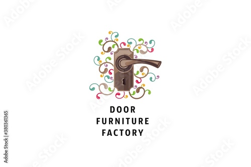 Template logo design for door furniture factory or manufacture