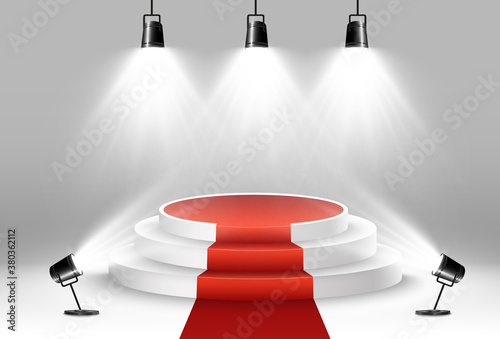 Vector illustration for award winners. Pedestal or platform for honoring prize winners.