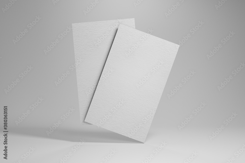 Two vertical business cards on white background.Mockup Two vertical business cards on white background.Mockup
