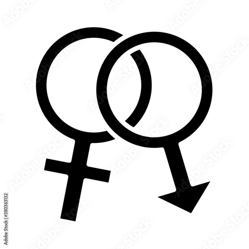 genders male and female symbols silhouette style icon