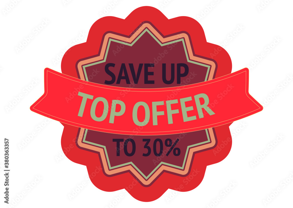 Obraz premium Top Offer Red Vector Icon Design