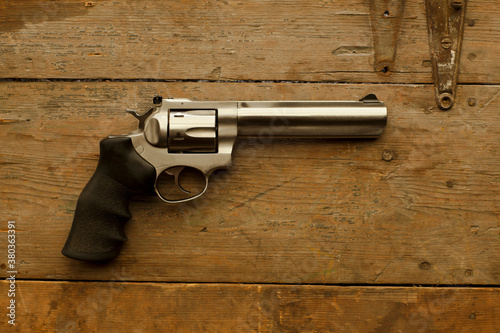 357 Caliber handgun on table photo