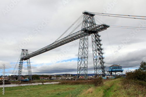 The Newport Transporter Bridge which crosses the River Usk in South Wales. It is one of fewer than 10 transporter bridges that remain in use worldwide - only a few dozen were ever built.  photo
