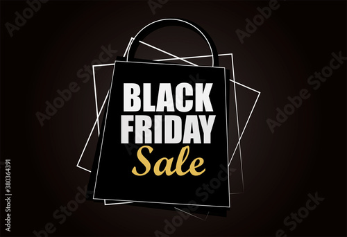 Icono negro de bolsa de la compra del blackfriday.