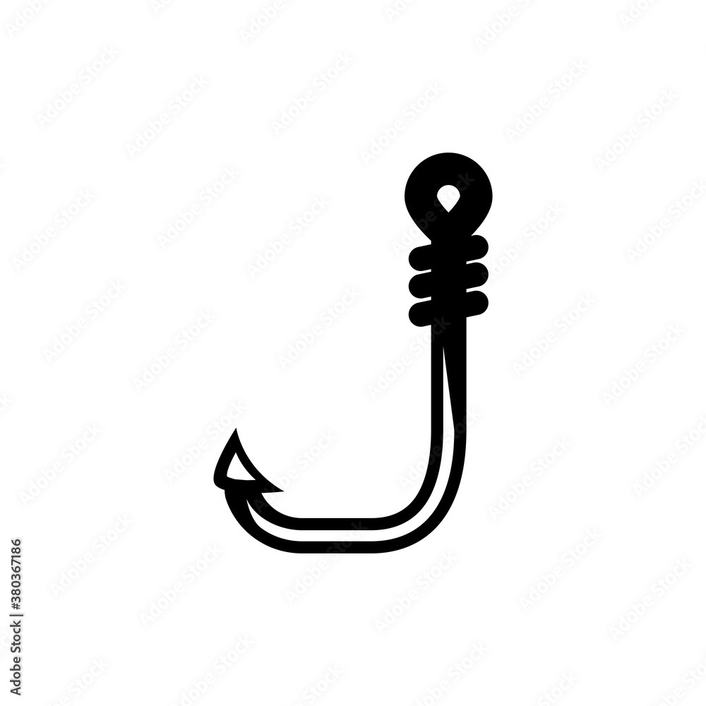 Fishing Hook Icon Design Vector Template Illustration Fishing Hook Icon Design Vector Template Illustration