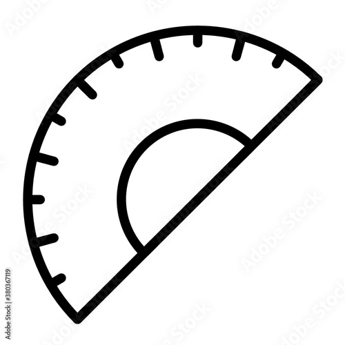 half circle protractor concept vector icon design, Measuring instrument and Ruler Symbol on White background  photo