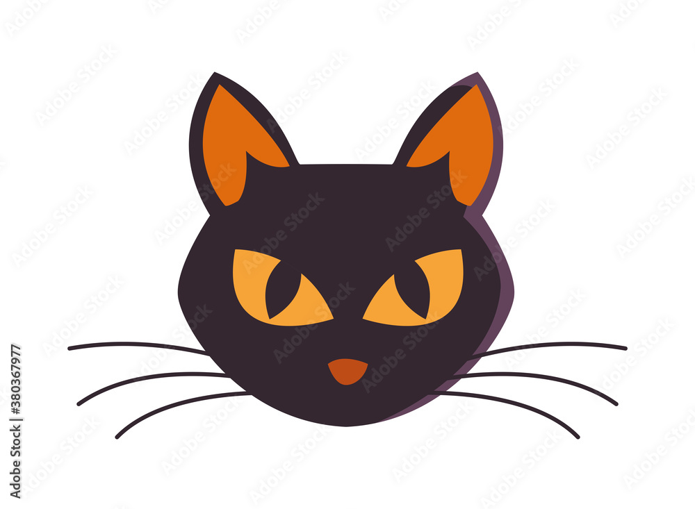 halloween cat black head icon halloween cat black head icon