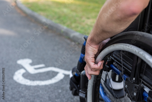 disabled man on a wheelchair 