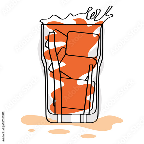 Isolated soda glass icon. Fast food - Vector