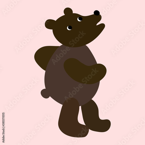 Cute   bear  on the pink background. In Scandinavian style. Print for children s clothes  room and etc