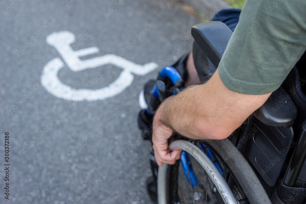 Obraz premium disabled man on a wheelchair