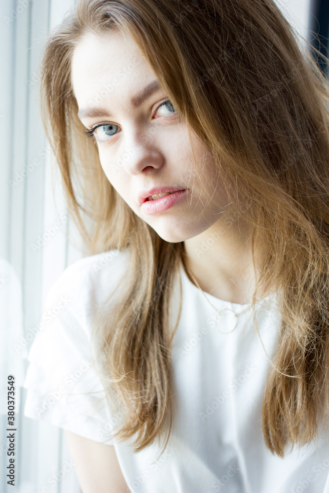 Beautiful blonde hair lady with blue eyes, portrait Beautiful blonde hair lady with blue eyes, portrait