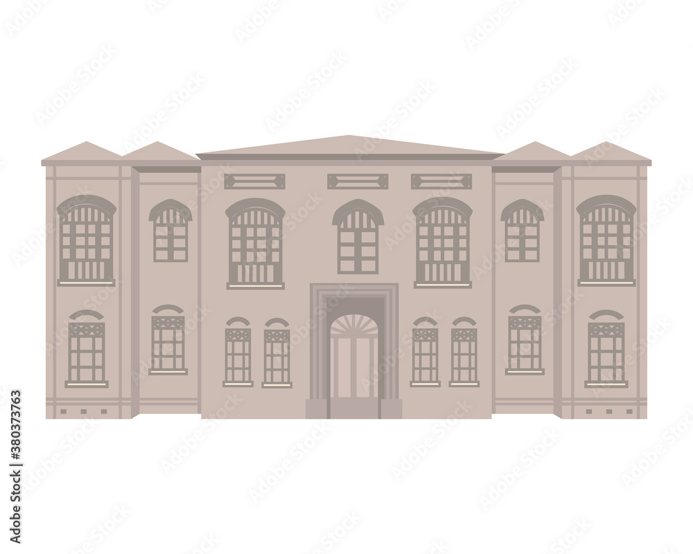 Turkish landmark palace building design, Turkey culture travel and asia theme Vector illustration