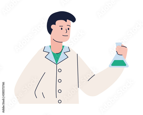 young male doctor with tube test