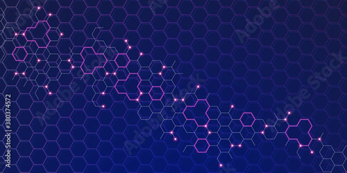 Abstract hexagon background, Technology polygonal concept