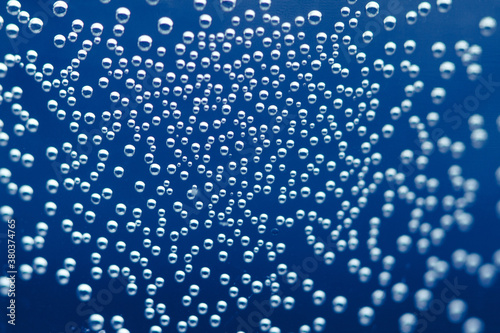 Abstract macro of bubbles on glass