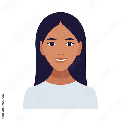 beautiful latin woman avatar character icon