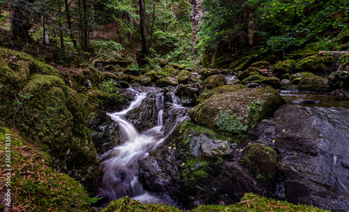 The Ravenna Gorge in the Black Forest is a narrow and steep side valley of the Hoellen Valley  mountain stream flows over many cascades and waterfalls