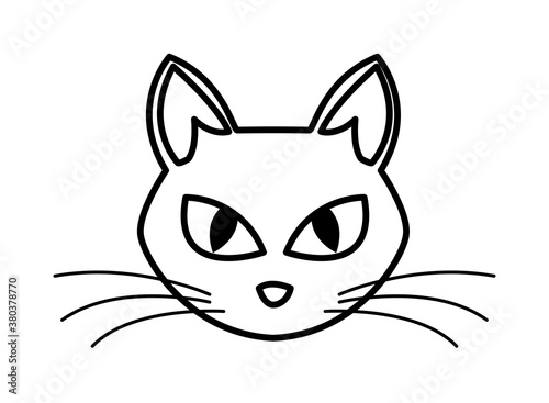 halloween cat black head icon