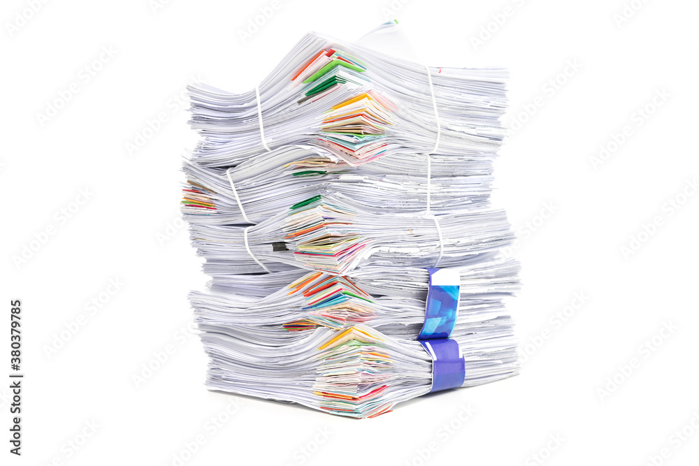 Stack of Documents isolated on white background