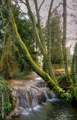 Ruisseau dans un parc à Meillonnas, France