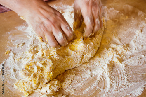 Fresh homemade pasta making