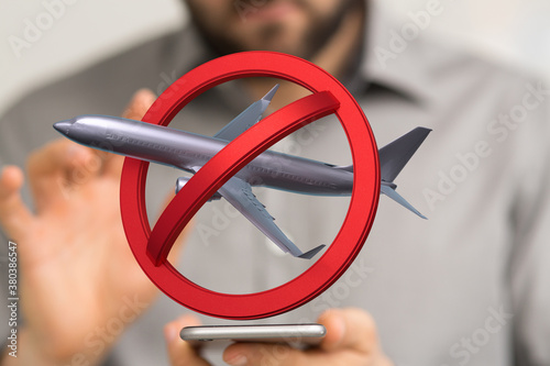 Stop airplane sign. Sign of...