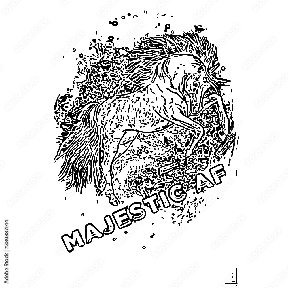 majestic af mens premium unicorn design Coloring book animals vector